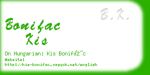 bonifac kis business card